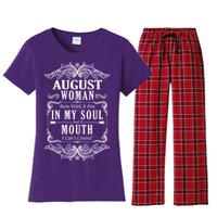 August Woman Funny Birthday Women's Flannel Pajama Set