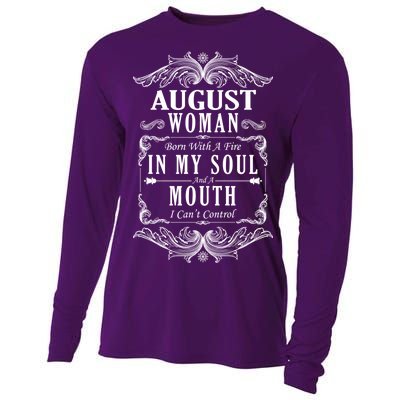 August Woman Funny Birthday Cooling Performance Long Sleeve Crew