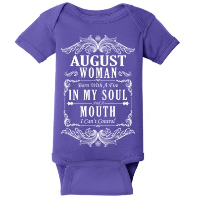 August Woman Funny Birthday Baby Bodysuit