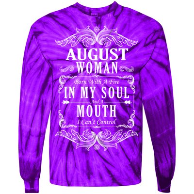 August Woman Funny Birthday Tie-Dye Long Sleeve Shirt