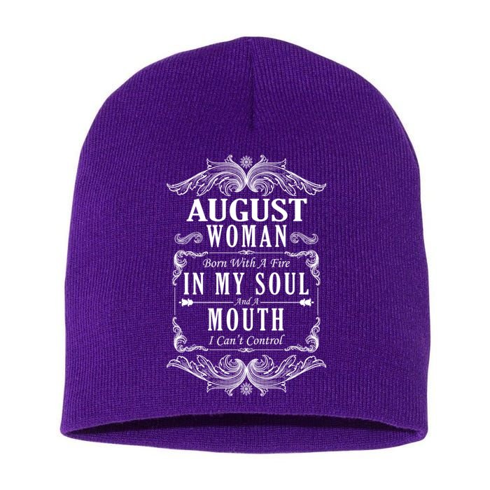 August Woman Funny Birthday Short Acrylic Beanie