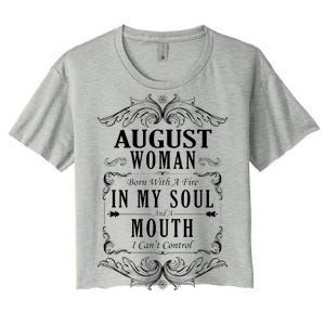 August Woman Funny Birthday Women's Crop Top Tee