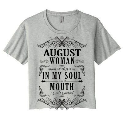 August Woman Funny Birthday Women's Crop Top Tee