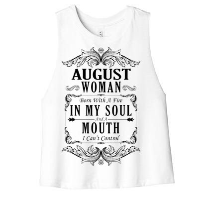 August Woman Funny Birthday Women's Racerback Cropped Tank