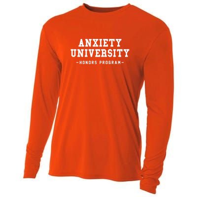 Anxiety University Honors Program Funny Mental Health Gifts Cooling Performance Long Sleeve Crew