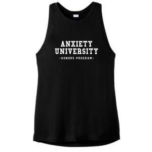 Anxiety University Honors Program Funny Mental Health Gifts Ladies PosiCharge Tri-Blend Wicking Tank