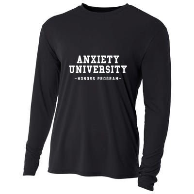 Anxiety University Honors Program Funny Mental Health Gifts Cooling Performance Long Sleeve Crew