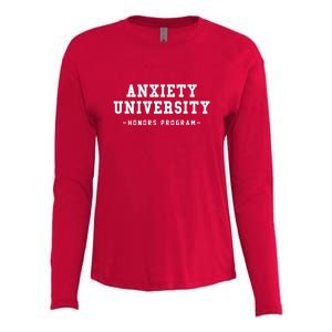 Anxiety University Honors Program Funny Mental Health Gifts Womens Cotton Relaxed Long Sleeve T-Shirt