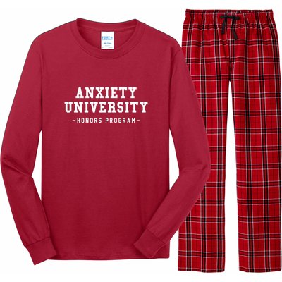 Anxiety University Honors Program Funny Mental Health Gifts Long Sleeve Pajama Set