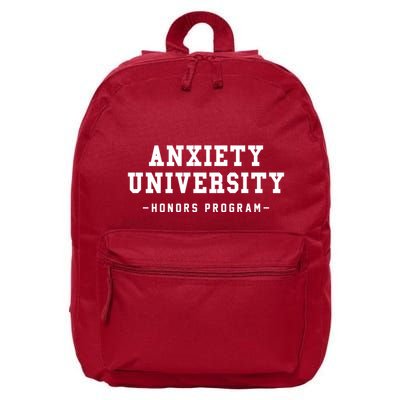Anxiety University Honors Program Funny Mental Health Gifts 16 in Basic Backpack