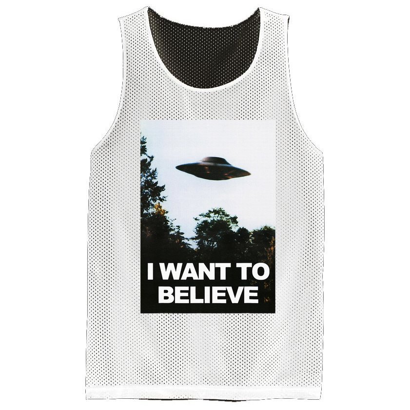 Alien Ufo Hunter I Want To Believe Mesh Reversible Basketball Jersey Tank