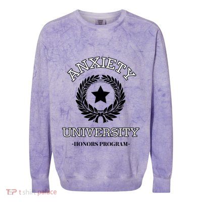 Anxiety University Honors Program Colorblast Crewneck Sweatshirt