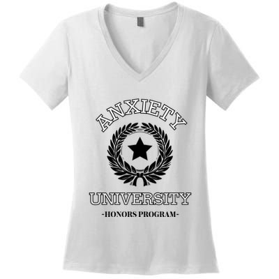 Anxiety University Honors Program Women's V-Neck T-Shirt