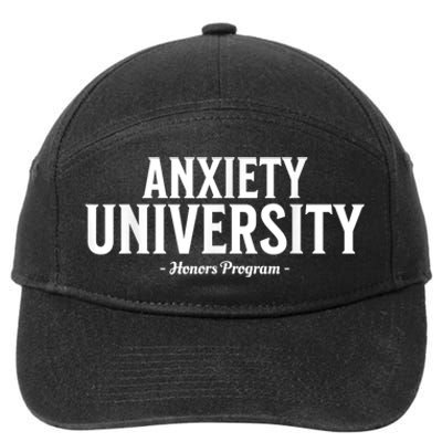 Anxiety University Honors Program Funny Mental Health 7-Panel Snapback Hat