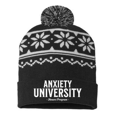 Anxiety University Honors Program Funny Mental Health USA-Made Snowflake Beanie