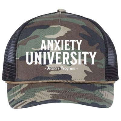 Anxiety University Honors Program Funny Mental Health Retro Rope Trucker Hat Cap