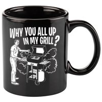 All Up In My Grill Barbecue BBQ Smoker Father's Day 11oz C Handle Ceramic Mug