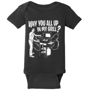 All Up In My Grill Barbecue BBQ Smoker Father's Day Baby Bodysuit