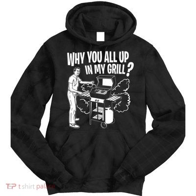 All Up In My Grill Barbecue BBQ Smoker Father's Day Tie Dye Hoodie