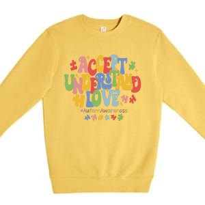 Accept Understand Love Autism Awareness Premium Crewneck Sweatshirt