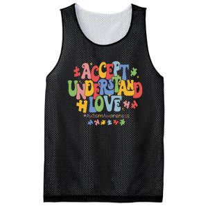 Accept Understand Love Autism Awareness Mesh Reversible Basketball Jersey Tank