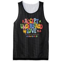 Accept Understand Love Autism Awareness Mesh Reversible Basketball Jersey Tank