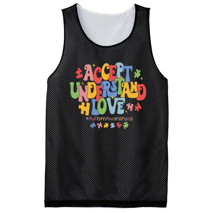 Accept Understand Love Autism Awareness Mesh Reversible Basketball Jersey Tank