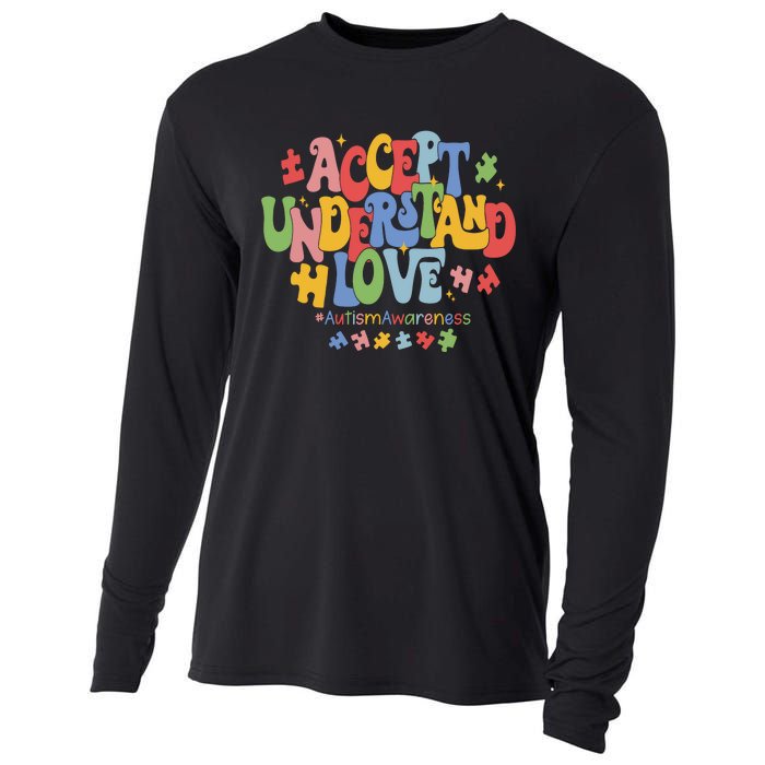 Accept Understand Love Autism Awareness Cooling Performance Long Sleeve Crew