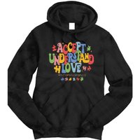 Accept Understand Love Autism Awareness Tie Dye Hoodie