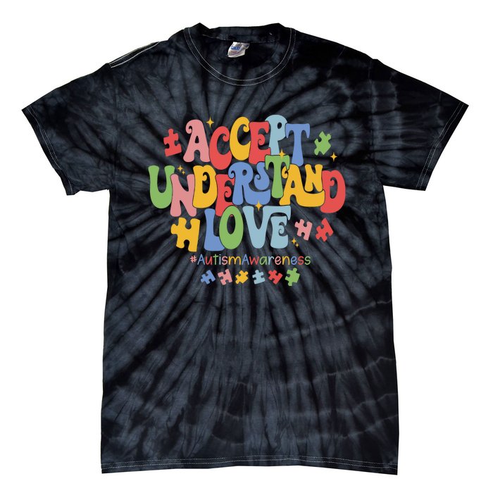 Accept Understand Love Autism Awareness Tie-Dye T-Shirt