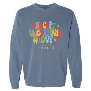 Accept Understand Love Autism Awareness Garment-Dyed Sweatshirt