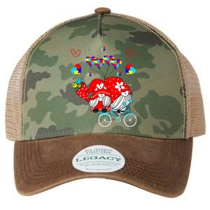 Accept Understand Love Autism Awareness Gnome Valentine Day Legacy Tie Dye Trucker Hat