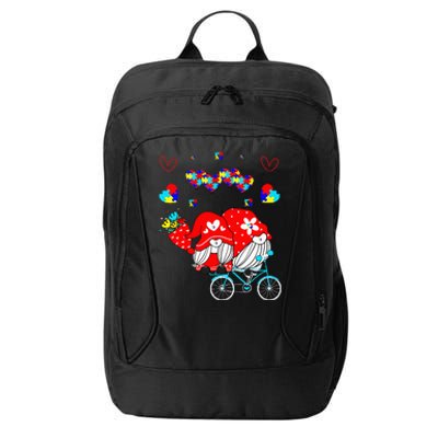 Accept Understand Love Autism Awareness Gnome Valentine Day City Backpack