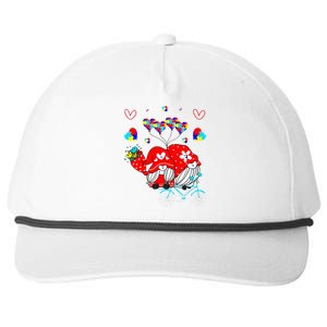 Accept Understand Love Autism Awareness Gnome Valentine Day Snapback Five-Panel Rope Hat