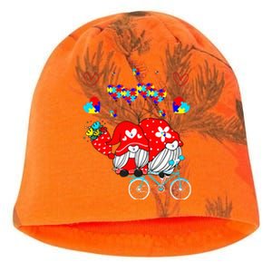 Accept Understand Love Autism Awareness Gnome Valentine Day Kati - Camo Knit Beanie