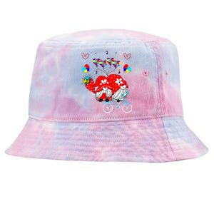 Accept Understand Love Autism Awareness Gnome Valentine Day Tie-Dyed Bucket Hat