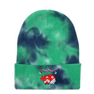 Accept Understand Love Autism Awareness Gnome Valentine Day Tie Dye 12in Knit Beanie