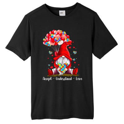 Accept Understand Love Autism Awareness Gnome Valentine Tall Fusion ChromaSoft Performance T-Shirt