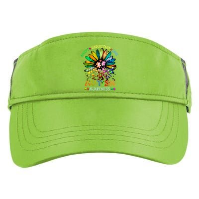 Accept Understand Love Autism Awareness Sunflower Puzzle Pieces Adult Drive Performance Visor