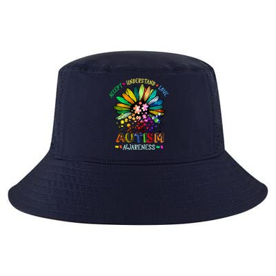 Accept Understand Love Autism Awareness Sunflower Puzzle Pieces Cool Comfort Performance Bucket Hat