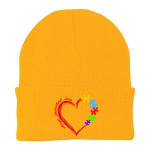 Accept Understand Love Autism Awareness Puzzle Heart Knit Cap Winter Beanie