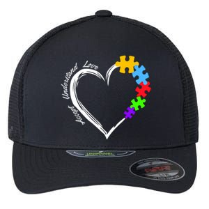 Accept Understand Love Autism Awareness Puzzle Heart Flexfit Unipanel Trucker Cap