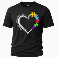 Accept Understand Love Autism Awareness Puzzle Heart Cooling Performance Crew T-Shirt