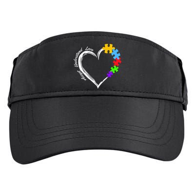 Accept Understand Love Autism Awareness Puzzle Heart Adult Drive Performance Visor