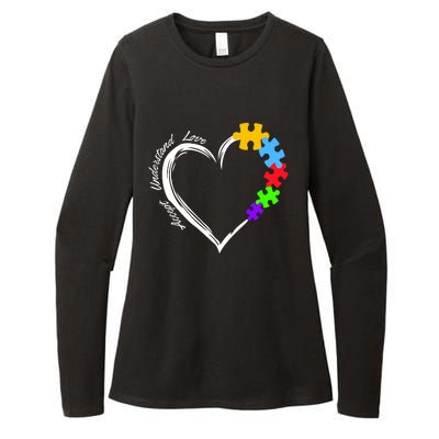 Accept Understand Love Autism Awareness Puzzle Heart Womens CVC Long Sleeve Shirt