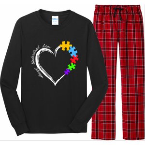 Accept Understand Love Autism Awareness Puzzle Heart Long Sleeve Pajama Set