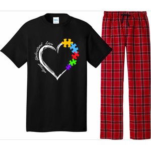 Accept Understand Love Autism Awareness Puzzle Heart Pajama Set