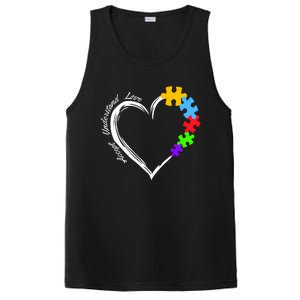 Accept Understand Love Autism Awareness Puzzle Heart PosiCharge Competitor Tank