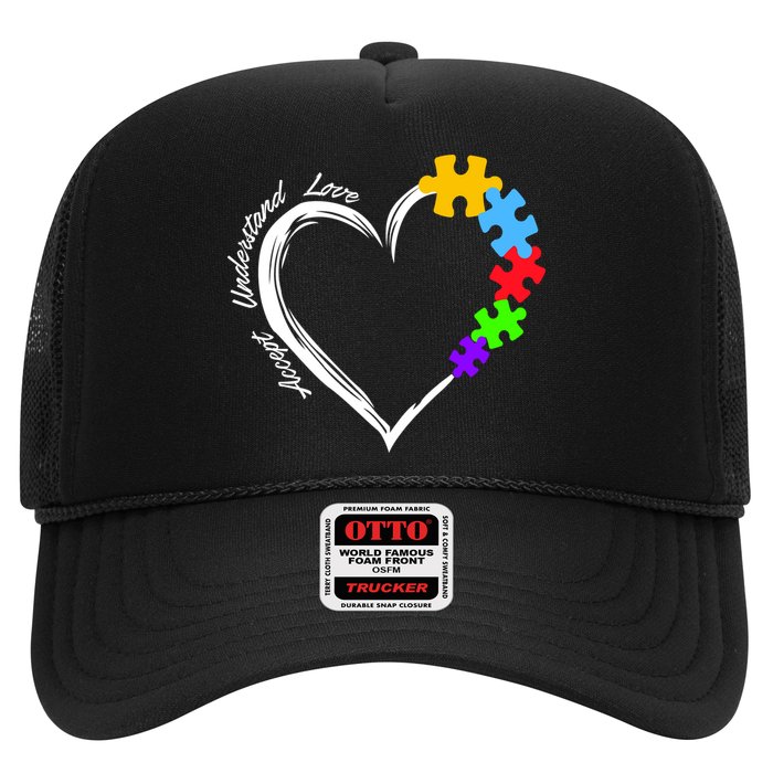 Accept Understand Love Autism Awareness Puzzle Heart Hat