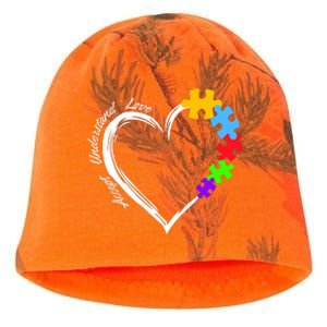 Accept Understand Love Autism Awareness Puzzle Heart Kati - Camo Knit Beanie